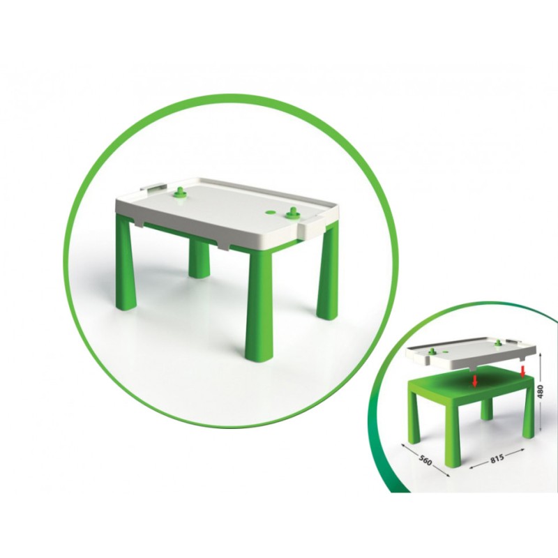 Дитячий ігровий стіл з настільним хокеєм 04580/1/2/3/4/5, 2в1 Зелений