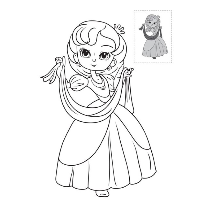 Дитяча книга-розмальовка "Принцеси" 403020 з наклейками