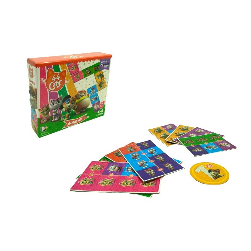 Дитяча гра настільна Доміно. 44 Cats VT8055-14 укр. мовою