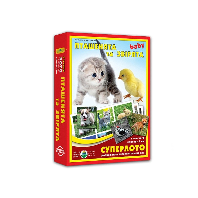 Настільна гра супер ЛОТО "Пташенята і звірята" 81985, 36 карток