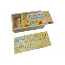 Детское домино в пенале MD 2482 деревянное Животные MD 2482-1