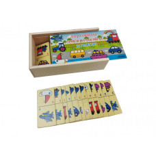Детское домино в пенале MD 2482 деревянное Транспорт MD 2482-4