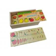 Детское домино в пенале MD 2482 деревянное Фрукты MD 2482-2