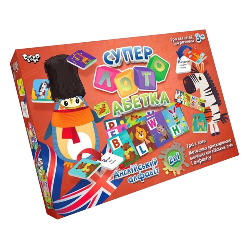 Настільна розвиваюча гра "Суперлото" Абетка CLA-01UE укр/англ