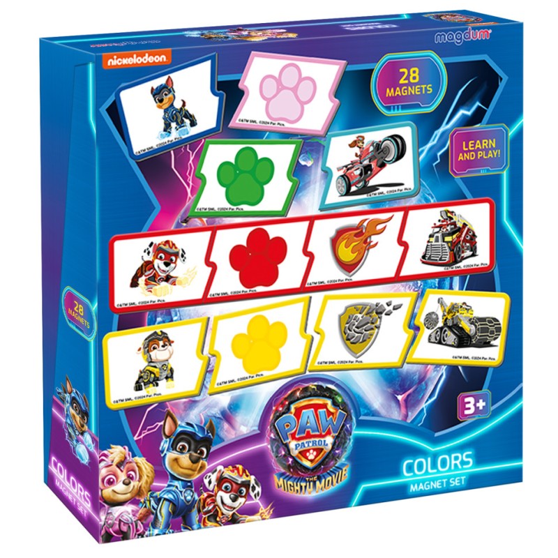Набір магнітів Щенячий патруль Вивчаємо кольори ML4034-21, 28 магнітів