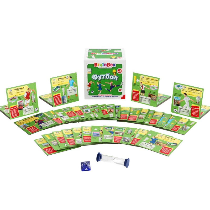Карткова гра Brainbox "Футбол" Yago BZZBRFB02UA 55 карток 1 гральний кубик