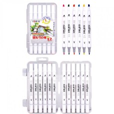 Набір фломастерів двосторонніх 12 кольорів 8166-12 в пластиковому боксі