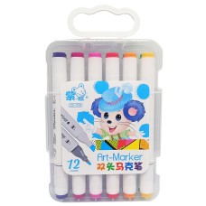 Набор фломастеров 12 цветов "Art – Marker" 218-12 в пластиковом боксе Синий