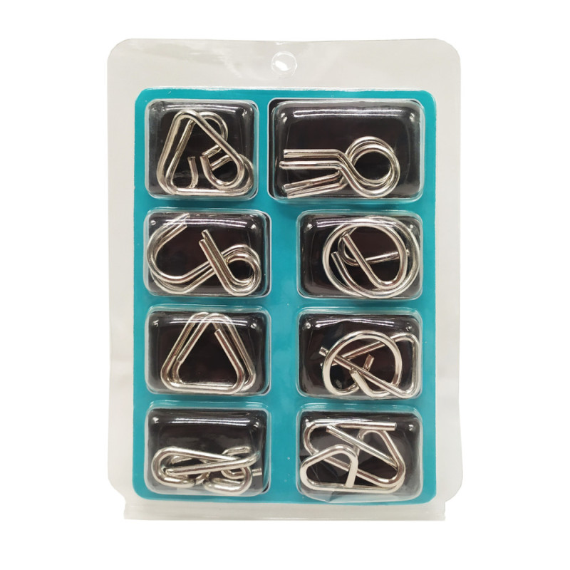 Набір металевих головоломок 2088F-G, 8 шт Бірюзовий