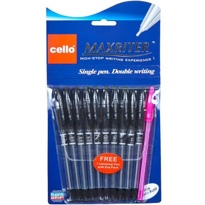 Ручка олійна MAXRITER Cello 727+1(Black), чорна 10 штук в упаковці