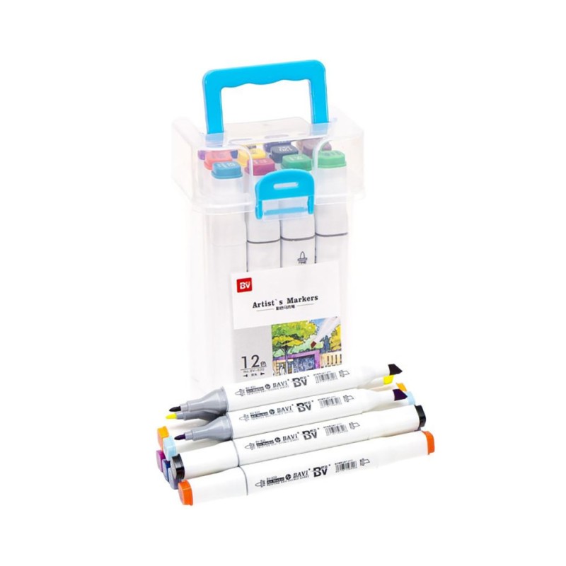 Набір скетч-маркерів 820-12 у пластиковому боксі, 12 кольорів