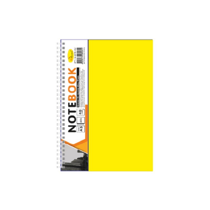 Блокнот А5 Б-БП5-40, 40 листів, пружина збоку Жовтий