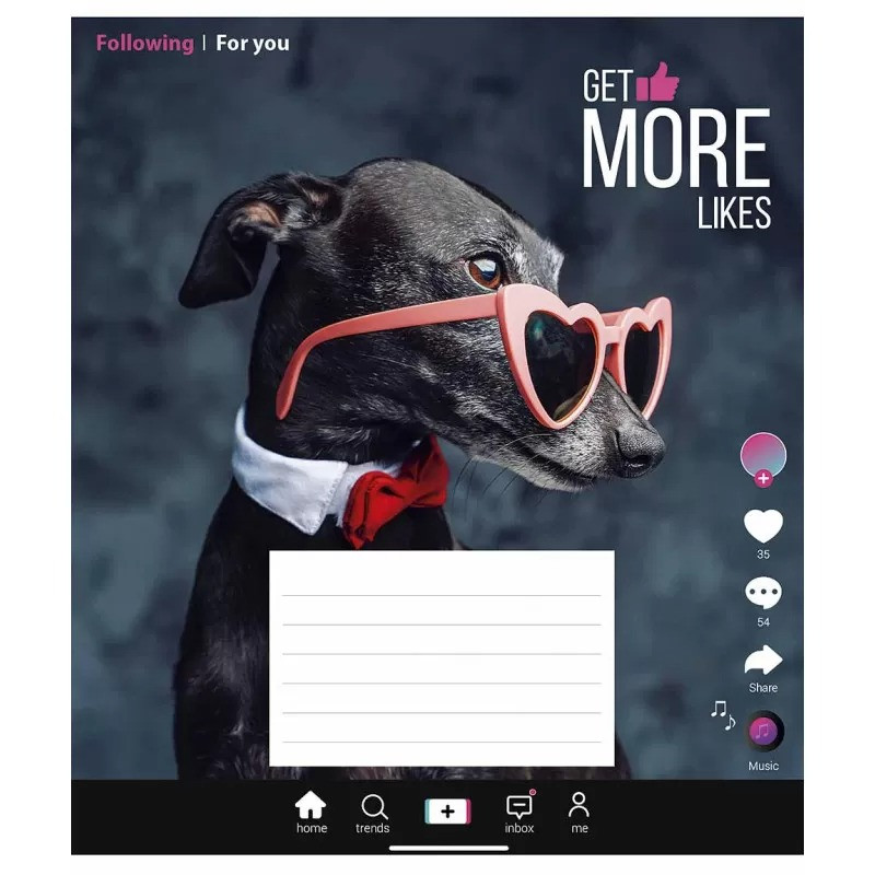 Зошит учнівський "Influencer" 012-3260L-3 до лінії 12 аркушів