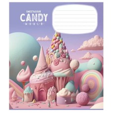 Зошит учнівський "Candy world" 012-3266K-2 в клітинку, 12 аркушів