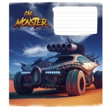 Зошит учнівський "Monster cars" 012-3243L-1 у лінію, 12 аркушів