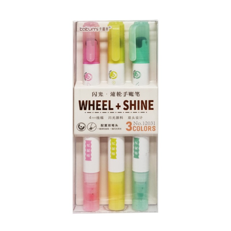 Набір фломастерів 3 кольори 12031-3 з глітером та роликовим накінечником Вид 1