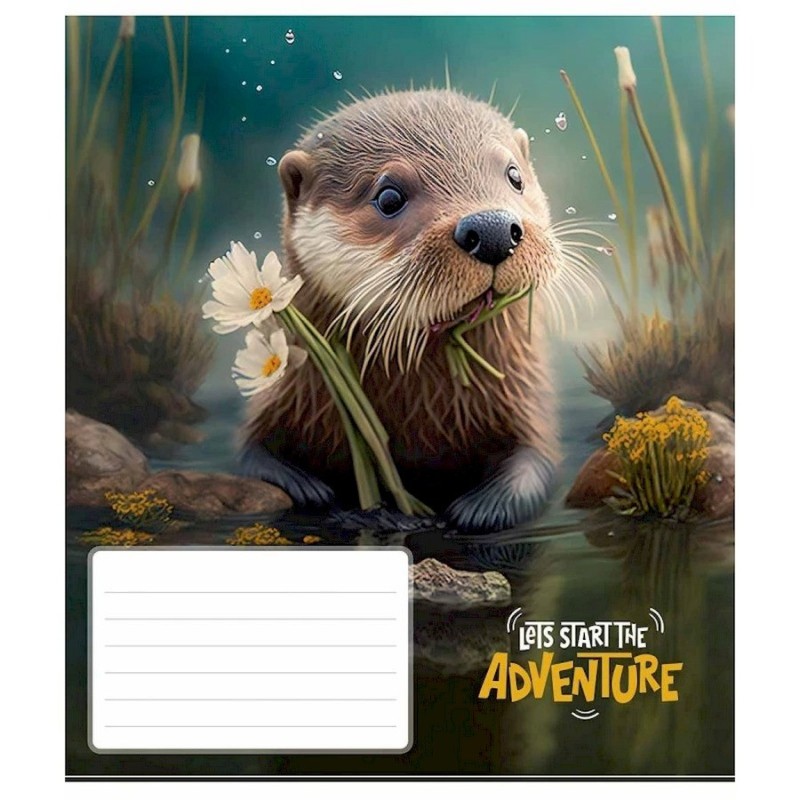 Зошит учнівський "Adventure" 012-3291C-1 в косу лінію, 12 аркушів