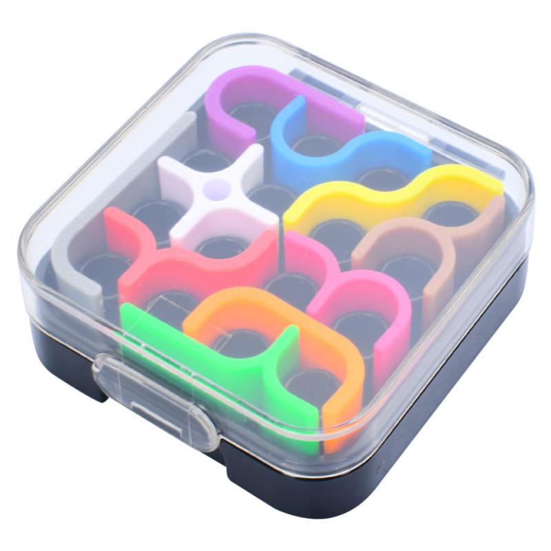 Настільна гра головоломка "IQ game toys" IQ-11, 10 фігур Чорний