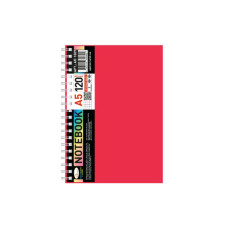 Блокнот А5 Б-БП5-120(Red) 120 аркушів, пружина збоку