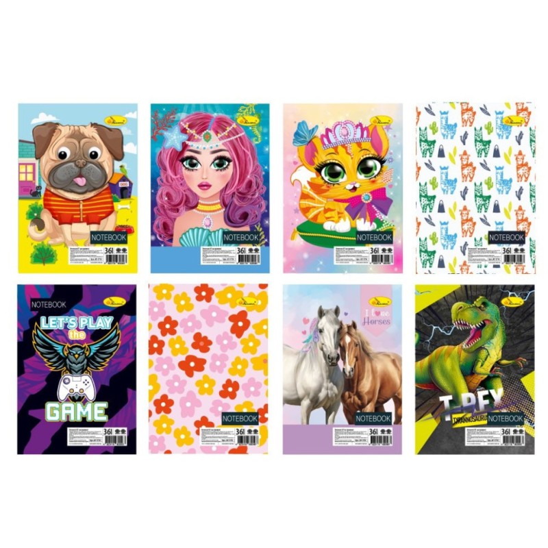Блокнот дитячий А7 АП-1714 на пружині 36 аркушів, асортимент