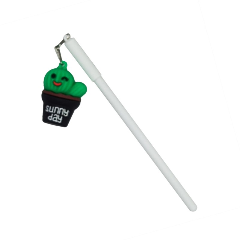 Ручка гелева "Кактус" MD-138-1(White) синя