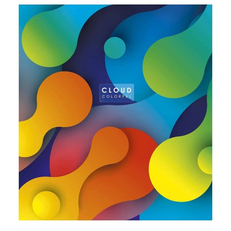 Зошит загальний "Cloud colorful" 048-3161K-5 в клітинку, 48 аркушів