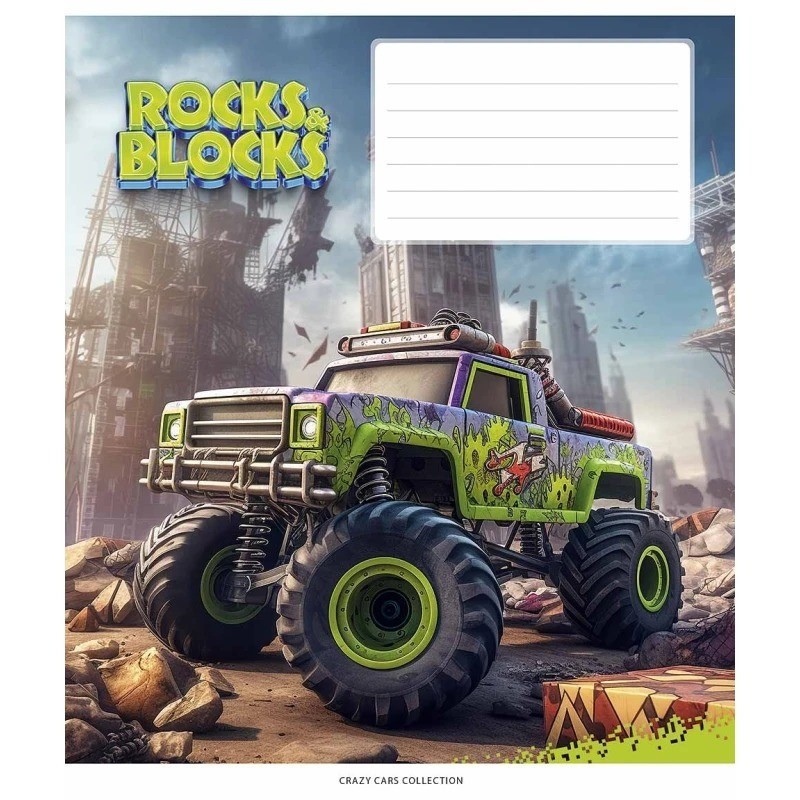 Зошит учнівський "Rocks&Blocks" 012-3280K-2 в клітинку, 12 аркушів