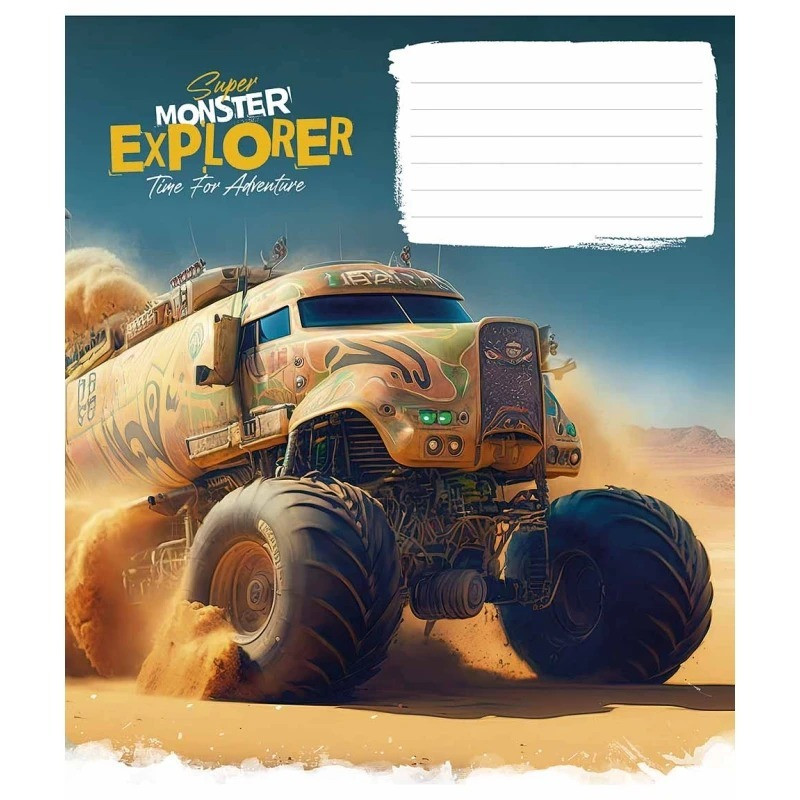 Зошит учнівський "Super Monster" 012-3293K-2 в клітинку, 12 аркушів