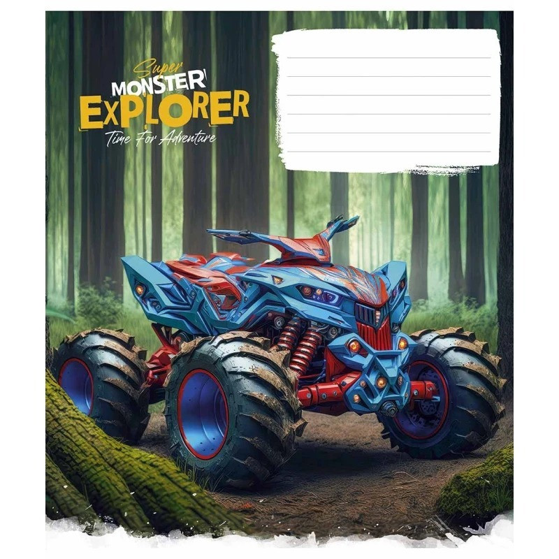 Зошит учнівський "Super Monster" 012-3293K-3 в клітинку, 12 аркушів