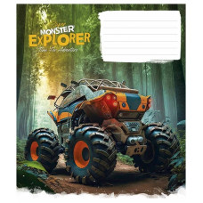 Зошит учнівський "Super Monster" 012-3293K-5 в клітинку, 12 аркушів