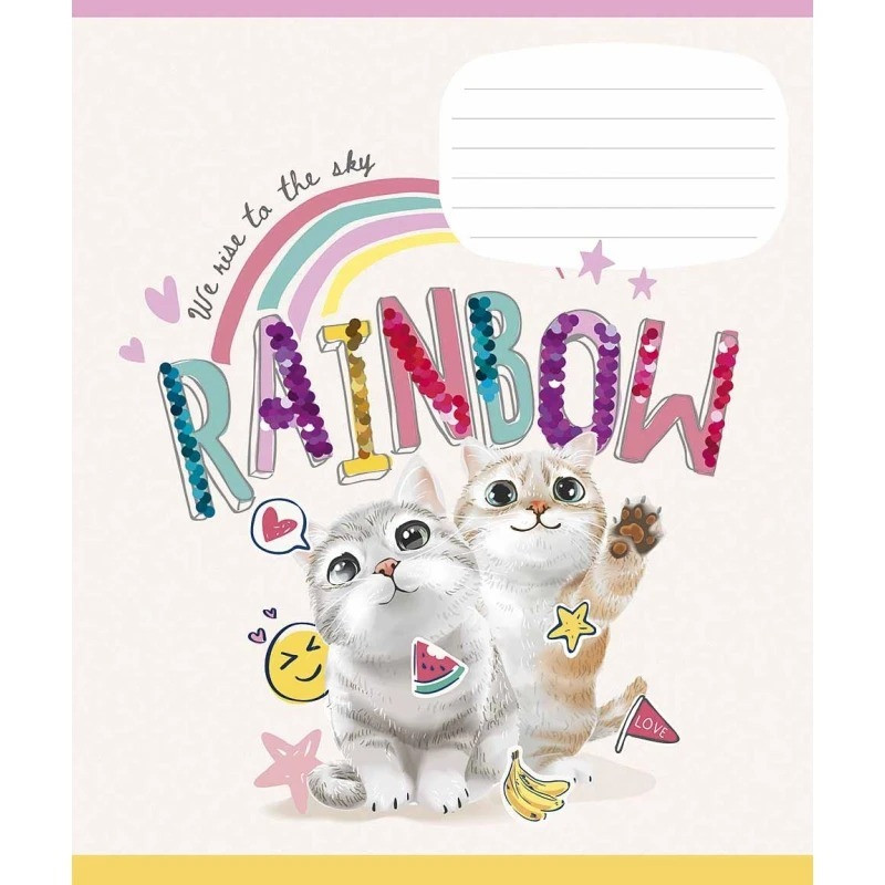 Зошит учнівський "I love you" 012-3295K-1 в клітинку, 12 аркушів