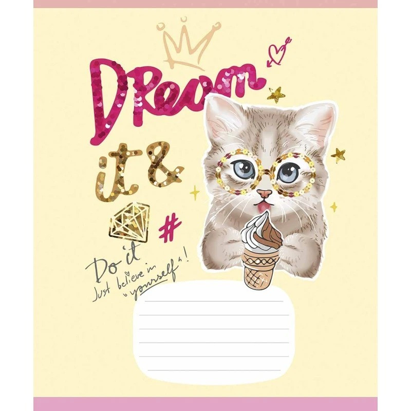 Зошит учнівський "I love you" 012-3295K-5 в клітинку, 12 аркушів