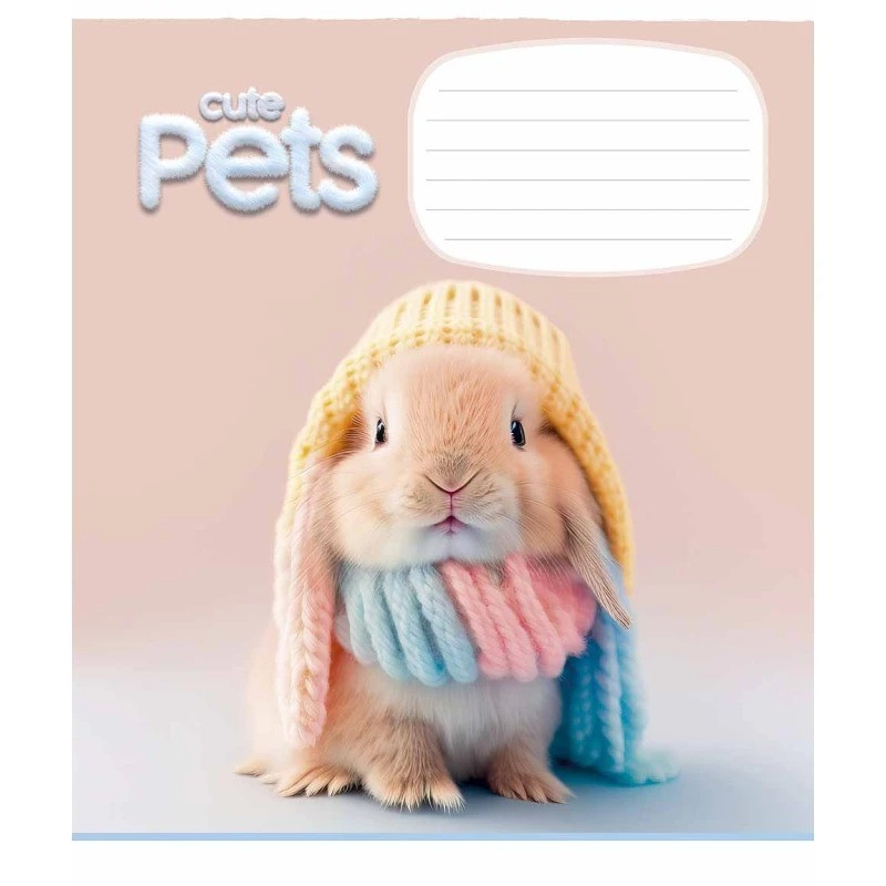 Зошит учнівський "Cute pets" 012-3253K-3 в клітинку, 12 аркушів