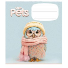 Зошит учнівський "Cute pets" 012-3253K-4 в клітинку, 12 аркушів