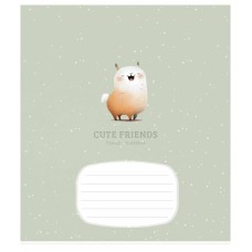 Зошит учнівський "Cute friends" 012-3292K-2 в клітинку, 12 аркушів