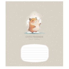 Зошит учнівський "Cute friends" 012-3292K-4 в клітинку, 12 аркушів
