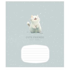 Зошит учнівський "Cute friends" 012-3292K-5 в клітинку, 12 аркушів