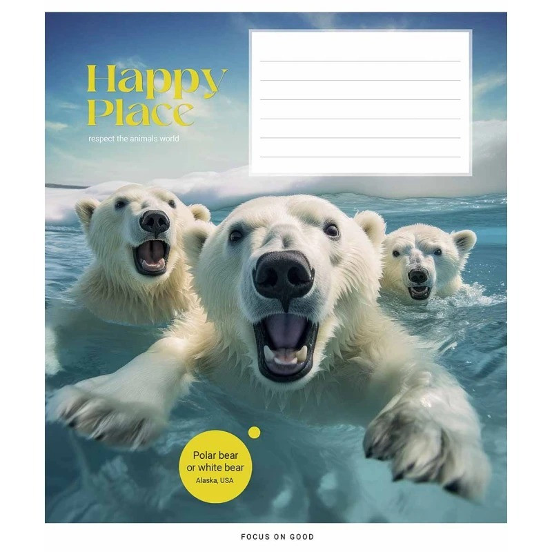 Зошит учнівський "Wild selfie" 018-3352L-1 в лінію, 18 аркушів