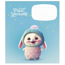 Зошит учнівський "Cute little animals" 012-3333C-1 у косу лінію, 12 аркушів