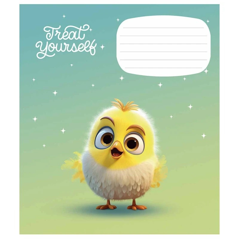 Зошит учнівський "Cute little animals" 012-3333C-5 у косу лінію, 12 аркушів