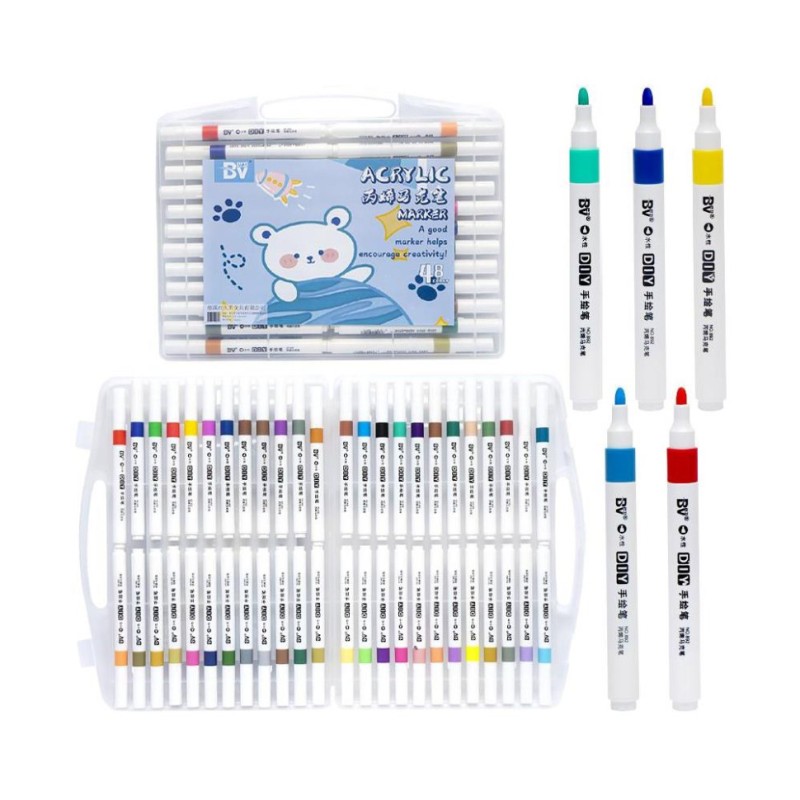 Маркер акриловий 48 кольорів BV-892-48 у пластиковому боксі