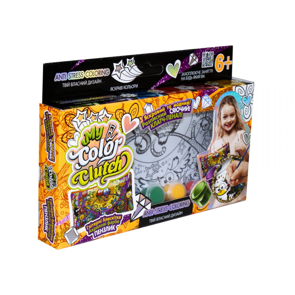 Пенал розмальовка "My color Clutch" Danko Toys CCL-01-01U Дві сови