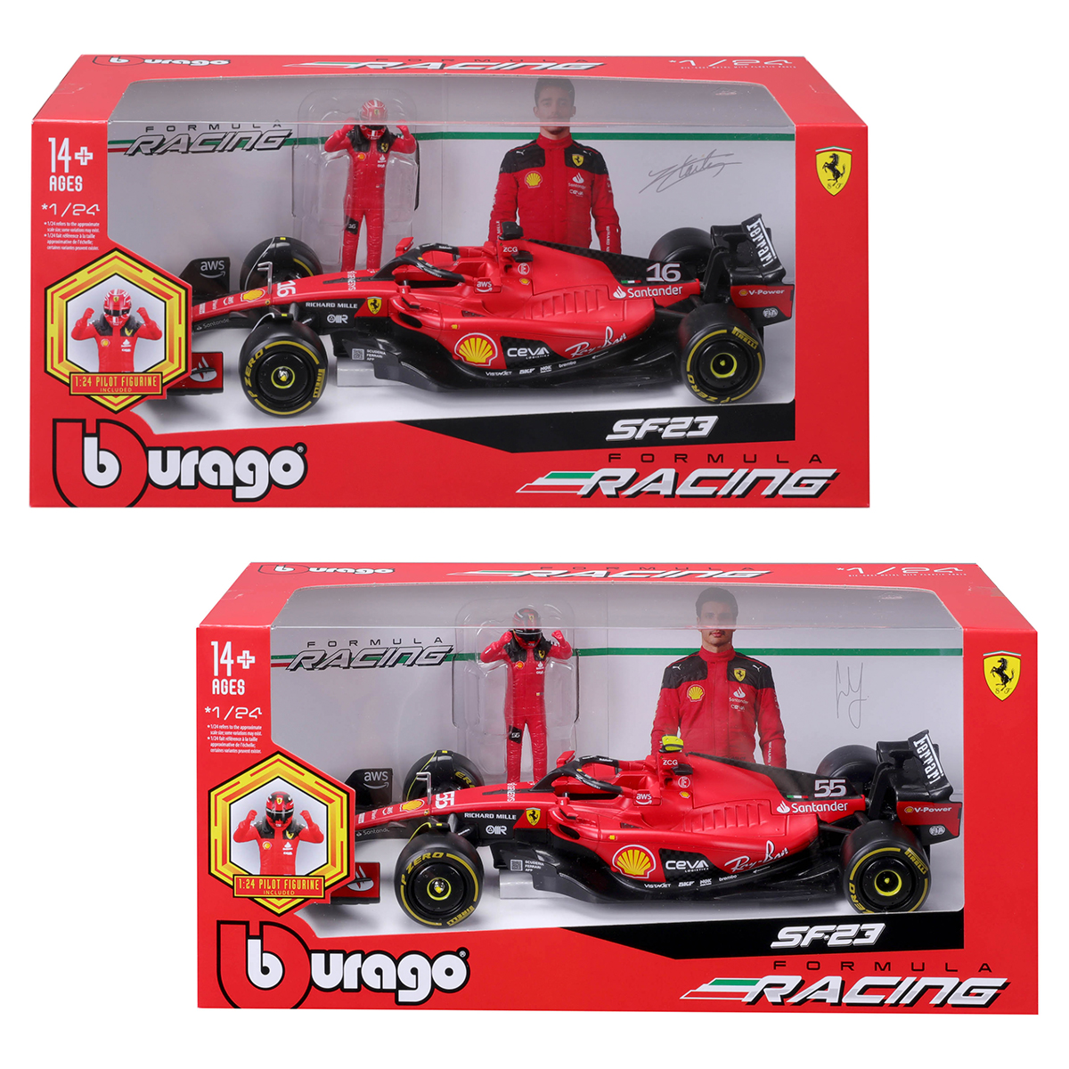 Автомодель з фігуркою - Ferrari SF-23 (1:24)