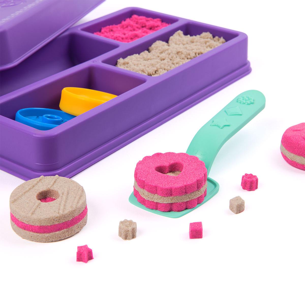 Набір піску для творчості - Kinetic Sand Кольорове Печиво (2 кольори, 227 g, аксес.) — фото 6