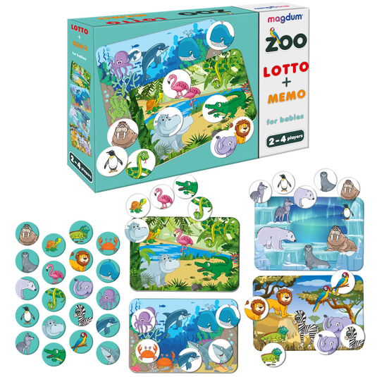 Игра настольная развивающая "Лото + мемо Зоопарк" ME5032-21 EN — фото 3