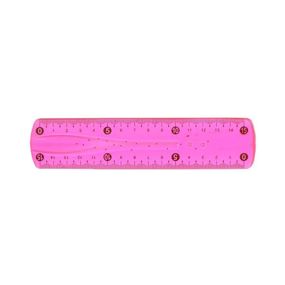 Лінійка неломайка 0015(Pink), 15 см Рожевий
