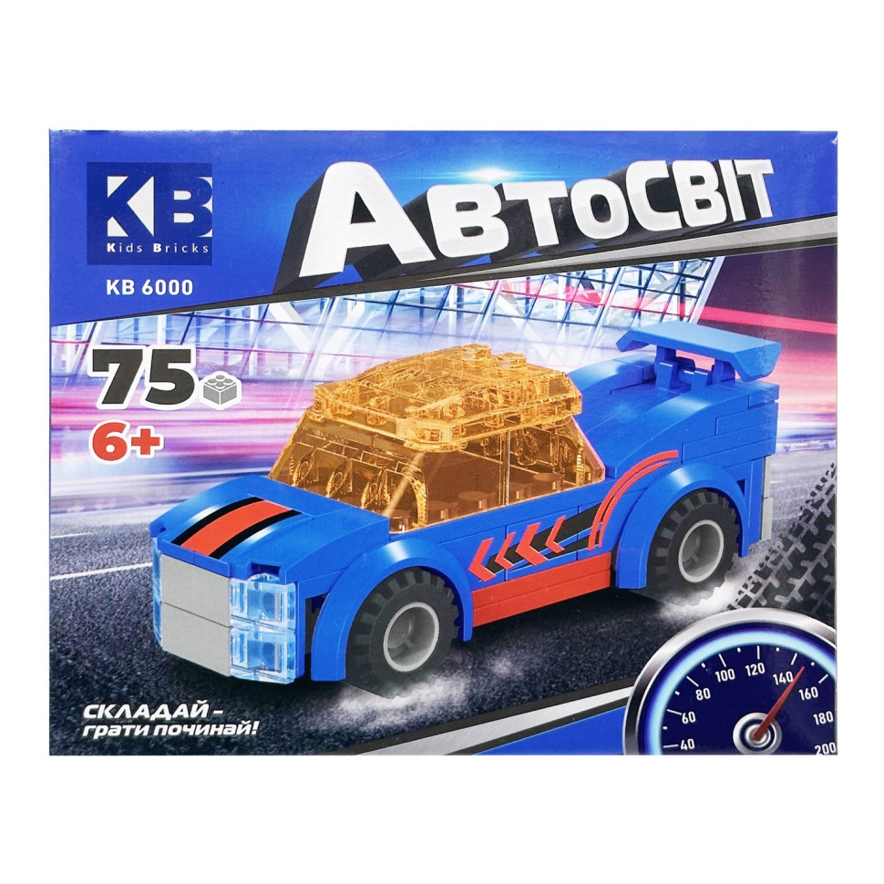Дитячий конструктор-машинка KB 6000(Blue) від 6 років, 75 деталей