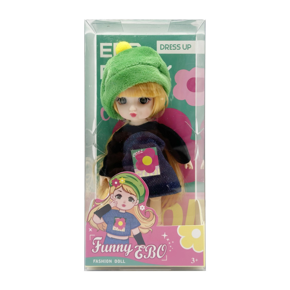 Лялька шарнірна для дівчаток Funny EBO DH2368B(Green) 15 см