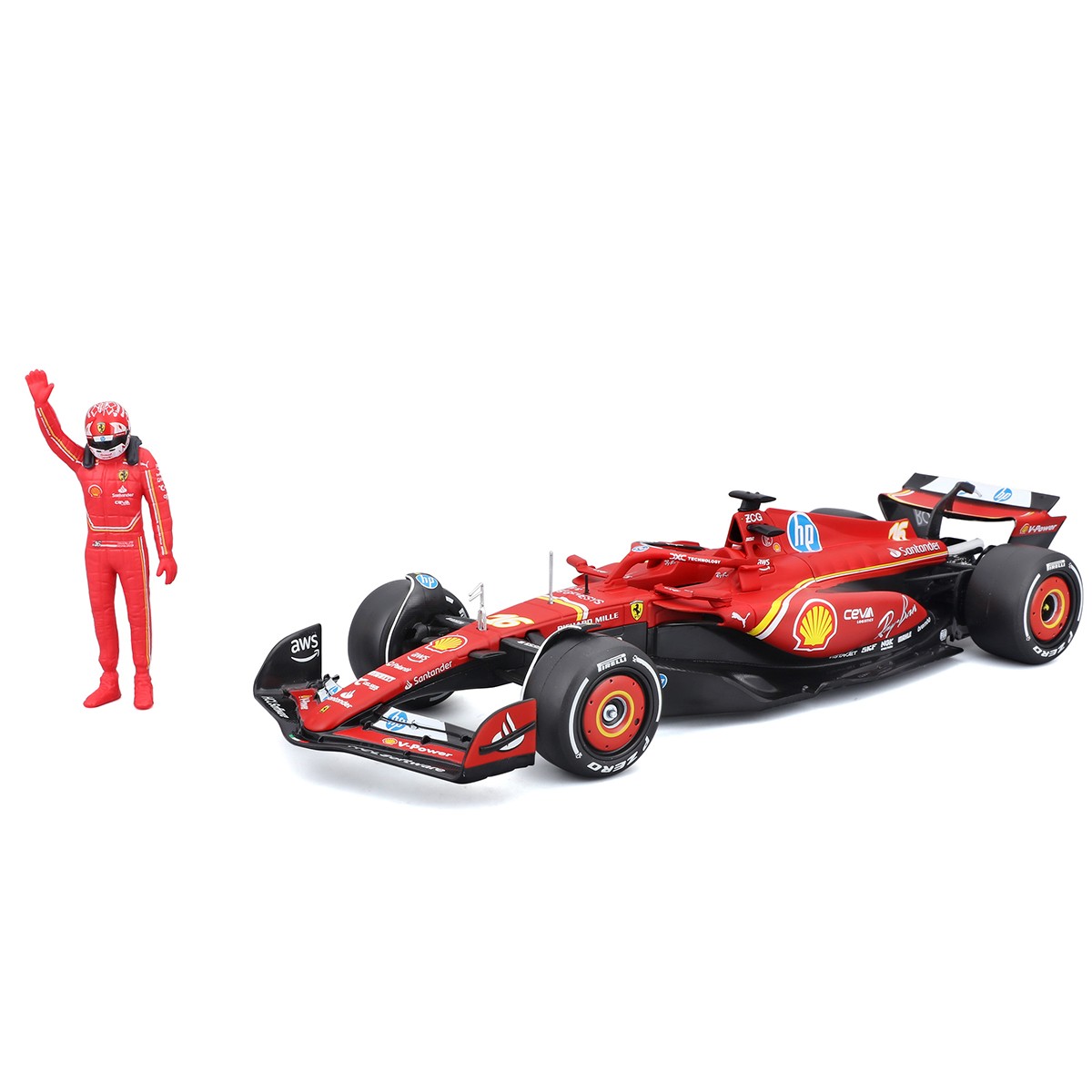 Автомодель з фігуркою – Ferrari SF-24 (2024) (1:24) — фото 2