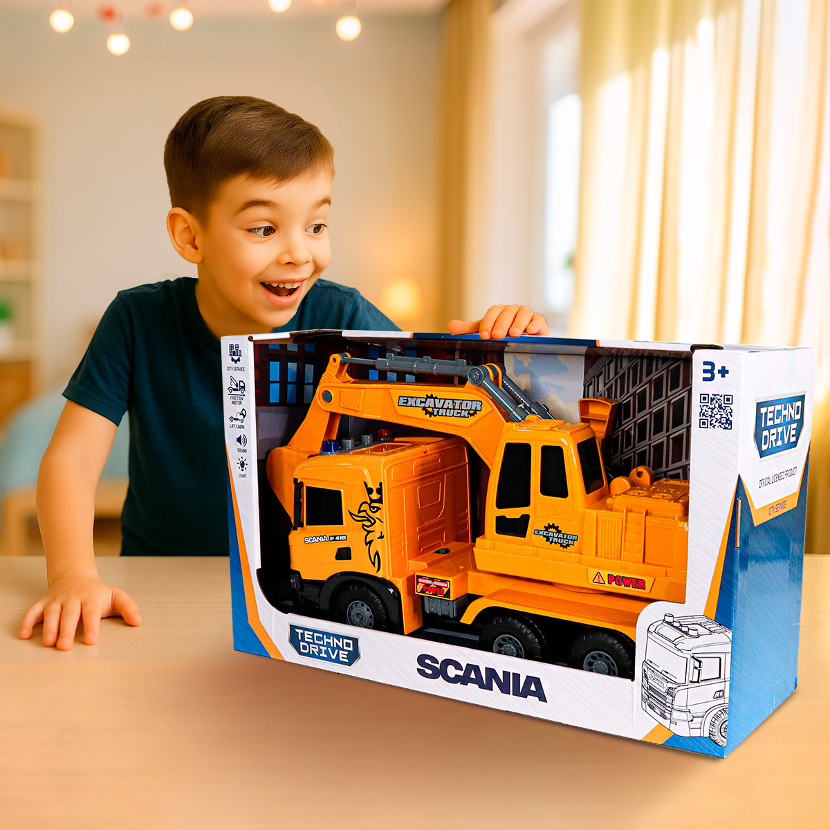 Автомодель серії "Super Big Truck" – Екскаватор Scania (світло, звук) — фото 2